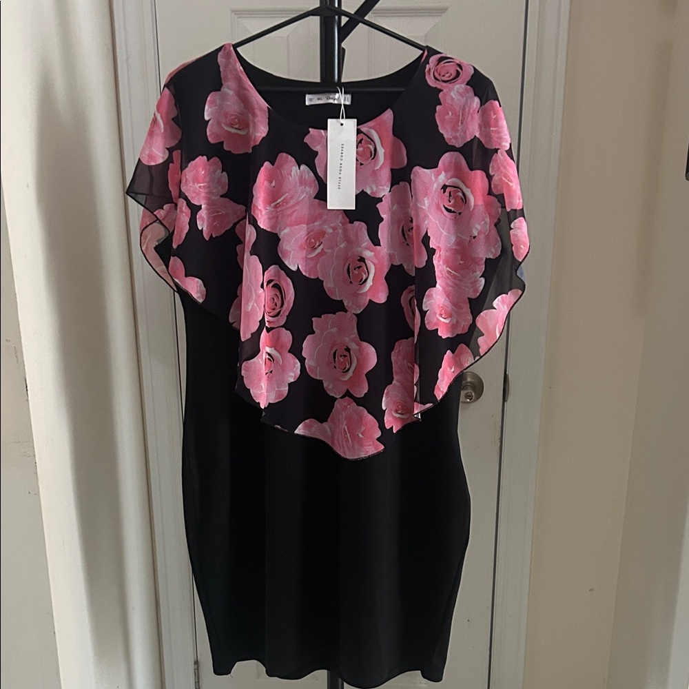 Rosegal Black and Pink Floral Dress